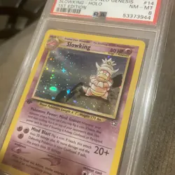 Pokemon TCG Slowking Neo Genesis 1st Edition Holo Card 14/111 PSA 8 - Image 3