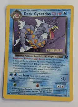 Vintage Dark Gyarados Holo Team Rocket 8/82 Prerelease Pokemon Card 2000 - Image 1