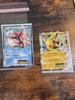 Pokemon TCG Gyarados EX XY106 & Pikachu EX XY174 Black Star Promo Holo Card Set - Image 1