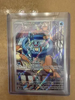 Pokemon Squirtle TCG Full Art Holo Card 148/142 Stellar Crown Illustration Rare - Image 1