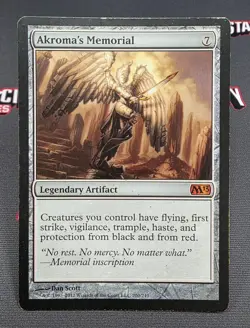 MTG Akroma's Memorial- DAMAGED -Magic 2013 Magic the Gathering Card # 200 - Image 1