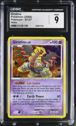 CGC 9 MINT Giratina 2009 Platinum 9/127 Holo Pokemon Card - Image 1