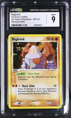 CGC 9 MINT Regirock 2006 EX Holon Phantoms 28/110 Reverse Holo Pokemon Card - Image 1