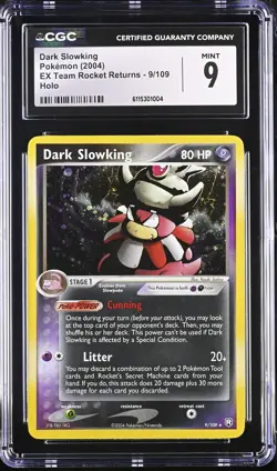 CGC 9 MINT Dark Slowking 2004 EX Team Rocket Returns 9/109 Holo Pokemon Card - Image 1