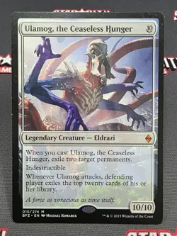 MTG Ulamog, the Ceaseless Hunger- DAMAGED -Battle for Zendikar Magic Card # 015 - Image 1