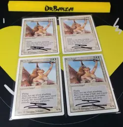 Serra Angel X4 PLAYSET - Unlimited Edition NM-Mint SIGNED! Vintage MtG Magic - Image 1