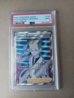 Pokemon Colress's Experiment PSA 9 Lost Origin Secret Gold Full Art #190 - Image 1