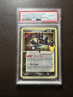 2021 Pokemon Celebrations Greninja Gold Star SWSH144 - PSA 10 - Image 1
