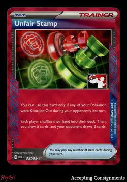 2025 Pokemon TCG Play! Pokemon Prize Pack Series 6 #165 Unfair Stamp ACE STAMPED - Image 1