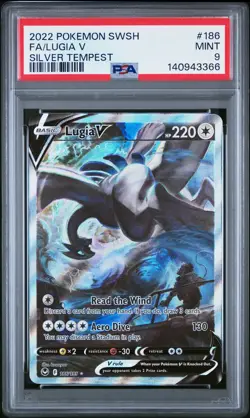 2022 POKEMON SWORD & SHIELD SILVER TEMPEST #186 FULL ART/LUGIA V PSA 9 - Image 1