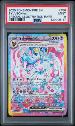 2025 POKEMON PRE SPECIAL ILLUSTRATION RARE #156 SYLVEON EX PSA 9 - Image 1