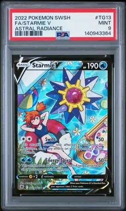 2022 POKEMON SWORD & SHIELD ASTRAL RADIANCE #TG13 FULL ART/STARMIE V PSA 9 - Image 1