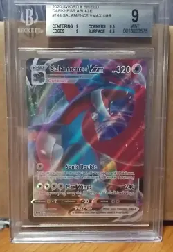 BGS 9 2020 Pokemon Sword & Shield Darkness Ablaze 144 Full Art/Salamence Vmax - Image 1