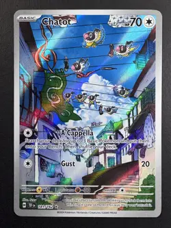 Pokemon: Chatot Illustration Rare IR Full Art Holo 181/162 Temporal Forces - Image 1