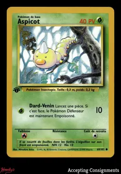 1999 Pokemon Base 1st Edition French #69 Weedle Aspicot - Image 1