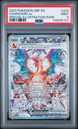 2023 POKEMON OBF EN-OBSIDIAN FLAMES SPECIAL ILLUSTRATION RARE CHARIZARD EX PSA 9 - Image 1