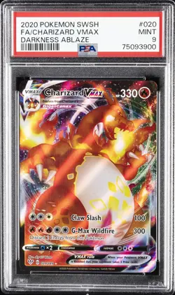 2020 POKEMON SWORD & SHIELD DARKNESS ABLAZE #020 FULL ART/CHARIZARD VMAX PSA 9 - Image 1