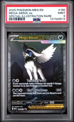 2025 POKEMON MEG EN-MEGA EVOLUTION SPECIAL ILLUSTRATION RARE MEGA ABSOL EX PSA 9 - Image 1