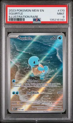 2023 POKEMON MEW EN-151 ILLUSTRATION RARE #170 SQUIRTLE PSA 9 - Image 1