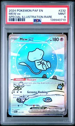 2024 POKEMON PAF EN-PALDEAN FATES SPECIAL ILLUSTRATION RARE #232 MEW EX PSA 9 - Image 1