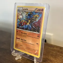 Pokemon TCG Lucario XY Black Star Promos XY140 Promo Cosmos Holo Rare MINT/NM - Image 2