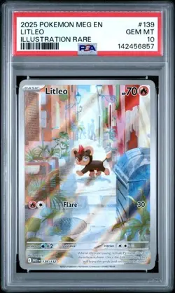 2025 POKEMON MEG EN-MEGA EVOLUTION #139 LITLEO ILLUSTRATION RARE PSA 10 Gem Min - Image 1