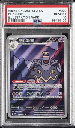 2024 POKEMON SFA EN-SHROUDED FABLE ILLUSTRATION RARE #070 DUSKNOIR PSA 10 - Image 1