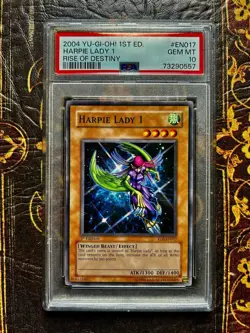 YUGIOH! Harpy Lady 1 (1st Edition) 2004 Rise Of Destiny PSA 10 Gem Mint - Image 1