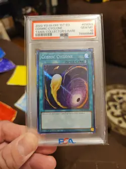 2022 PSA 10 YUGIOH COSMIC CYCLONE 1ST ED COLLECTORS RARE TAMA-EN053 POP 2 - Image 1
