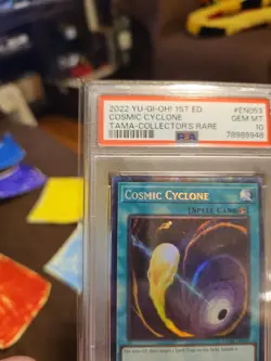 2022 PSA 10 YUGIOH COSMIC CYCLONE 1ST ED COLLECTORS RARE TAMA-EN053 POP 2 - Image 3