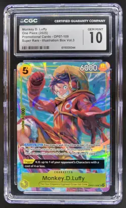 2025 ONE PIECE CCG MONKEY D. LUFFY SUPER RARE OP07-109 PROMO CGC 10 TL3 - Image 1