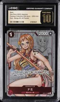 2022 ONE PIECE JAPANESE MANGA ALTERNATE #OP01-016 NAMI CGC 10 PRISTINE - Image 1