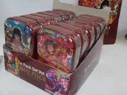 One Piece Tin Pack Set Vol. 1 Display OP10 Royal Blood Sealed ENGLISH NEW Damage - Image 3