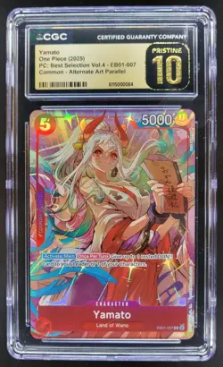 2025 ONE PIECE CCG YAMATO ALTERNATE ART EB01-007 CGC 10 PRISTINE TL3 - Image 1