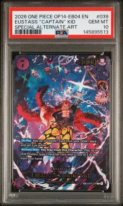 2026 ONE PIECE OP14-EB04-THE AZURE SEA'S SEVEN #039 EUSTASS "CAPTAIN" KID PSA 10 - Image 1