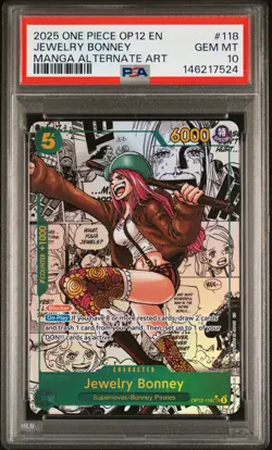 2025 ONE PIECE OP12-LEGACY OF THE MASTER #118 JEWELRY BONNEY PSA 10 - Image 1