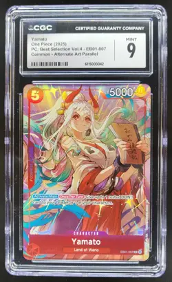 2025 ONE PIECE CCG YAMATO ALTERNATE ART EB01-007 CGC 9 TL3 - Image 1