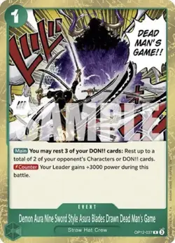 #OP12-037 Demon Aura Nine Sword Style Asura Blades Drawn Dead Man's Game Foil - Image 1