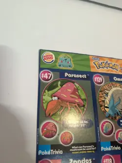 Pokemon THE FIRST MOVIE CARDS 1997 BURGER KING #6 UNCUT SHEET (9 cards} - Image 2