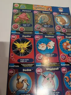 Pokemon THE FIRST MOVIE CARDS 1997 BURGER KING #6 UNCUT SHEET (9 cards} - Image 5