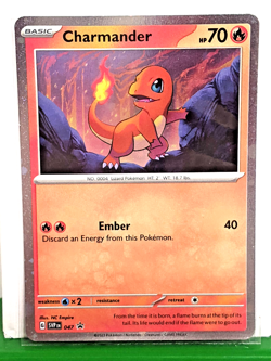 Charmander - 047 (Cosmos Holo) 047 Sv: Scarlet & Violet Black Star Promo Card NM - Image 1