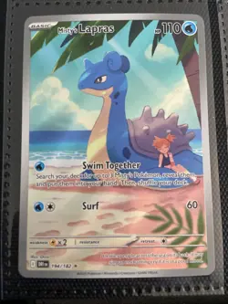 Pokemon Misty's Lapras 194/182 Illustration Rare Holo Card English Basic - Image 1