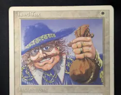 MTG Land Tax- DAMAGED -4th Edition Magic the Gathering Card # 034 - Image 3