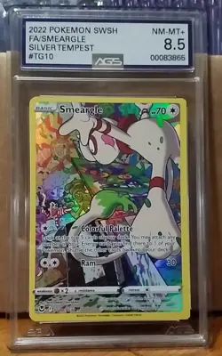 2022 Pokemon Silver Tempest Smeargle TG10/TG30 AGS 8.5 NM-MT CARD SLAB - Image 1