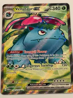 Full Art Pokemon 151 Card Venusaur Holo Scarlet Violet 182/165 - Image 2
