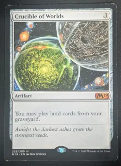 MTG Crucible of Worlds- DAMAGED -Core Set 2019 Magic the Gathering Card # 229 - Image 1