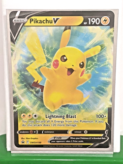 Pikachu V SWSH198 SWSH: Sword & Shield Promo Cards Holo Black Star Free Shipping - Image 1