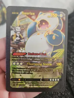Snorlax Black Foil Fan Art Textured Collector Pokemon Card TG10/TG30 HP150 - Image 1