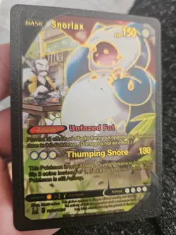 Snorlax Black Foil Fan Art Textured Collector Pokemon Card TG10/TG30 HP150 - Image 4