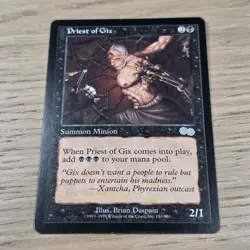 Priest of Gix x1 Urza's Saga #150 LP 1998 MTG vintage! - Image 1